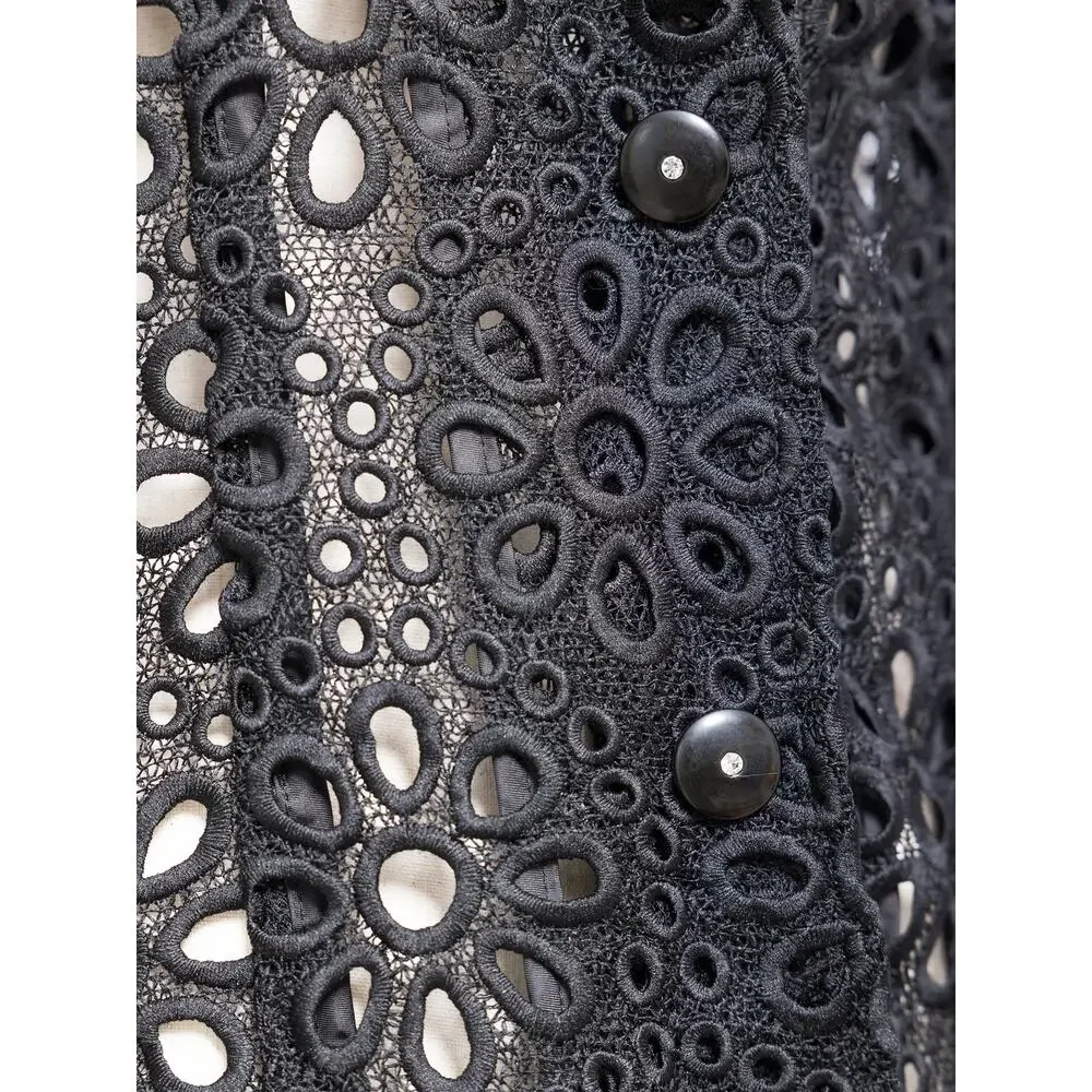 Berek Women's Black Lace Brazer Size L Scalloped Long Sleeve Summer NWT - Picture 6 of 7